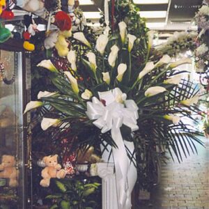 White Calla Lilies Basket