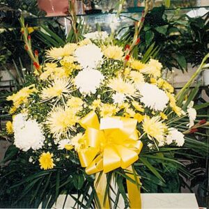 Yellow and White Basket